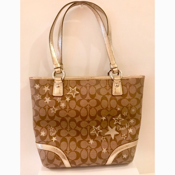 Coach Handbags - Coach Signature Heritage Star Print Handbag